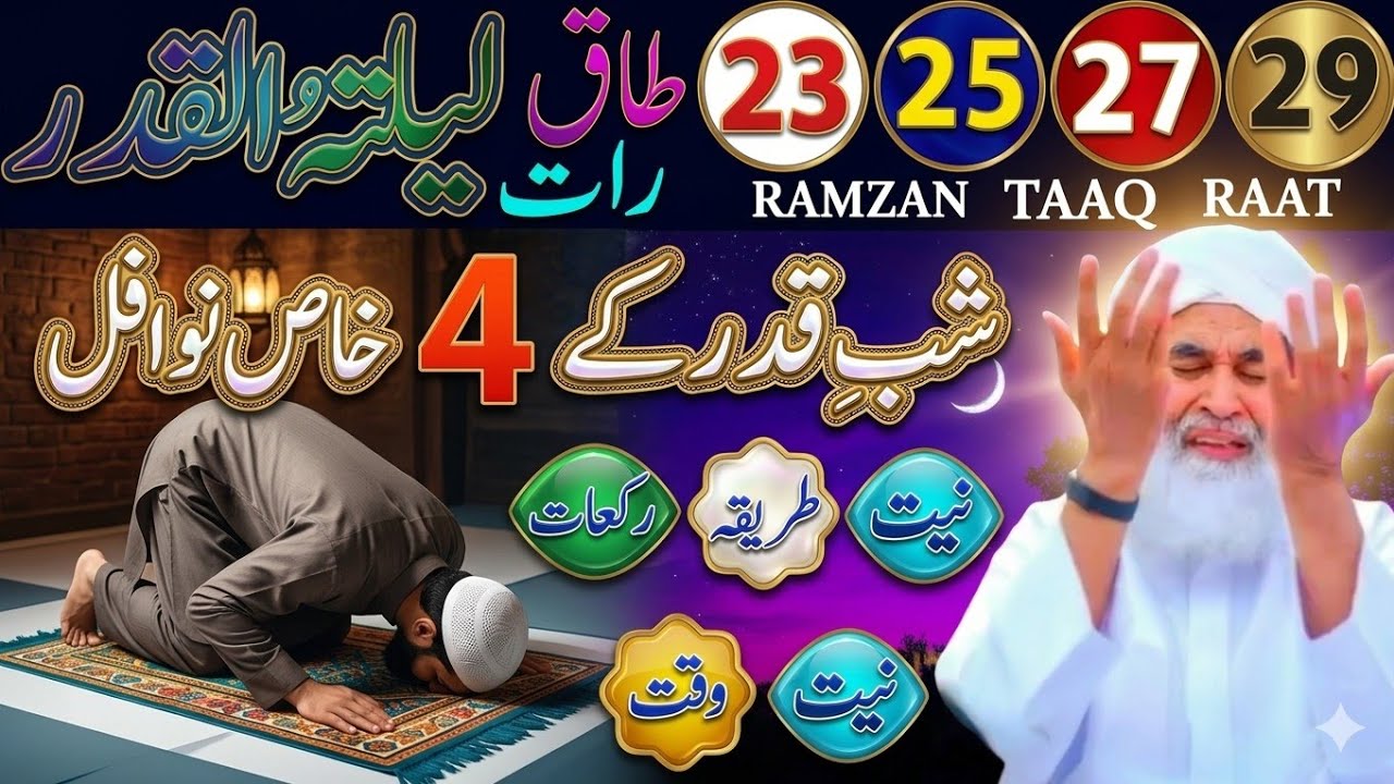 Lailatul qadar ki Raat | shab e qadr ke 4 khas navfal aur fazilat | lailatul Kadar niyat waqt tarika