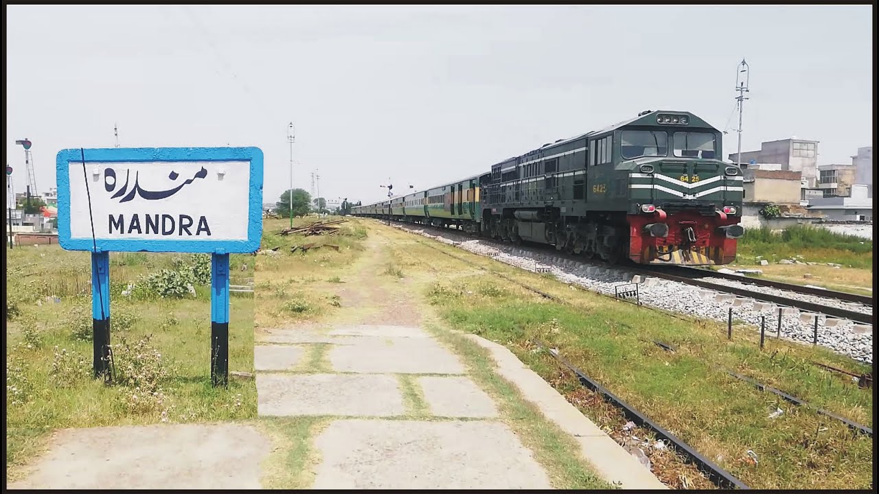 ZCU 20 leading Jaffar Express passing through from Mandra Railway station Pakistan Railways