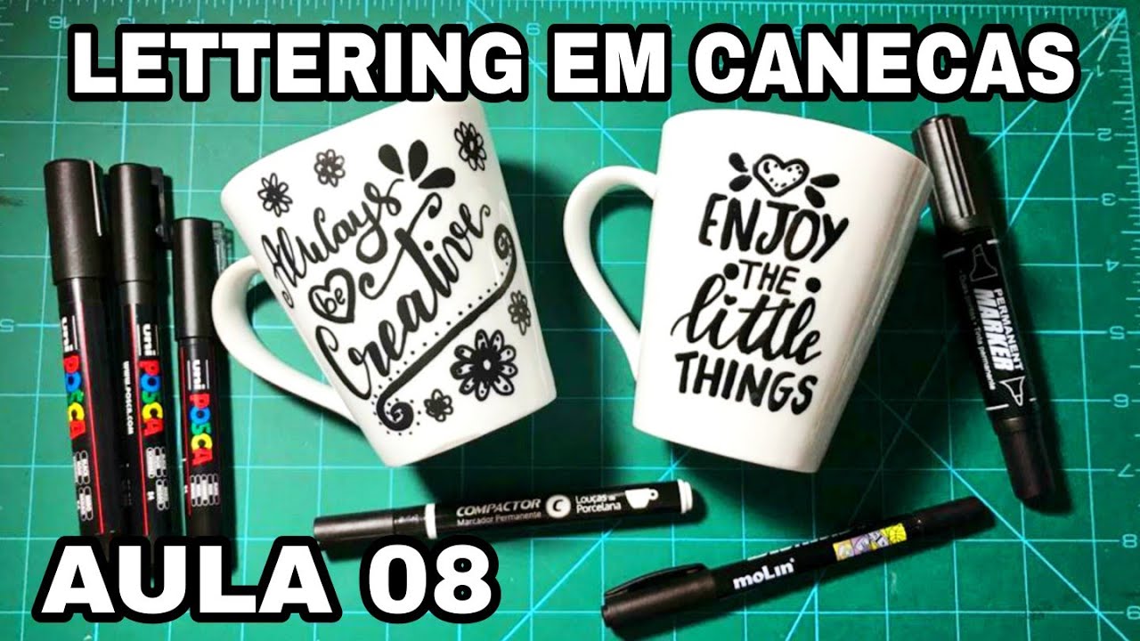 Aula 8 - Como fazer lettering em caneca de porcelana | Curso de Lettering da Dai