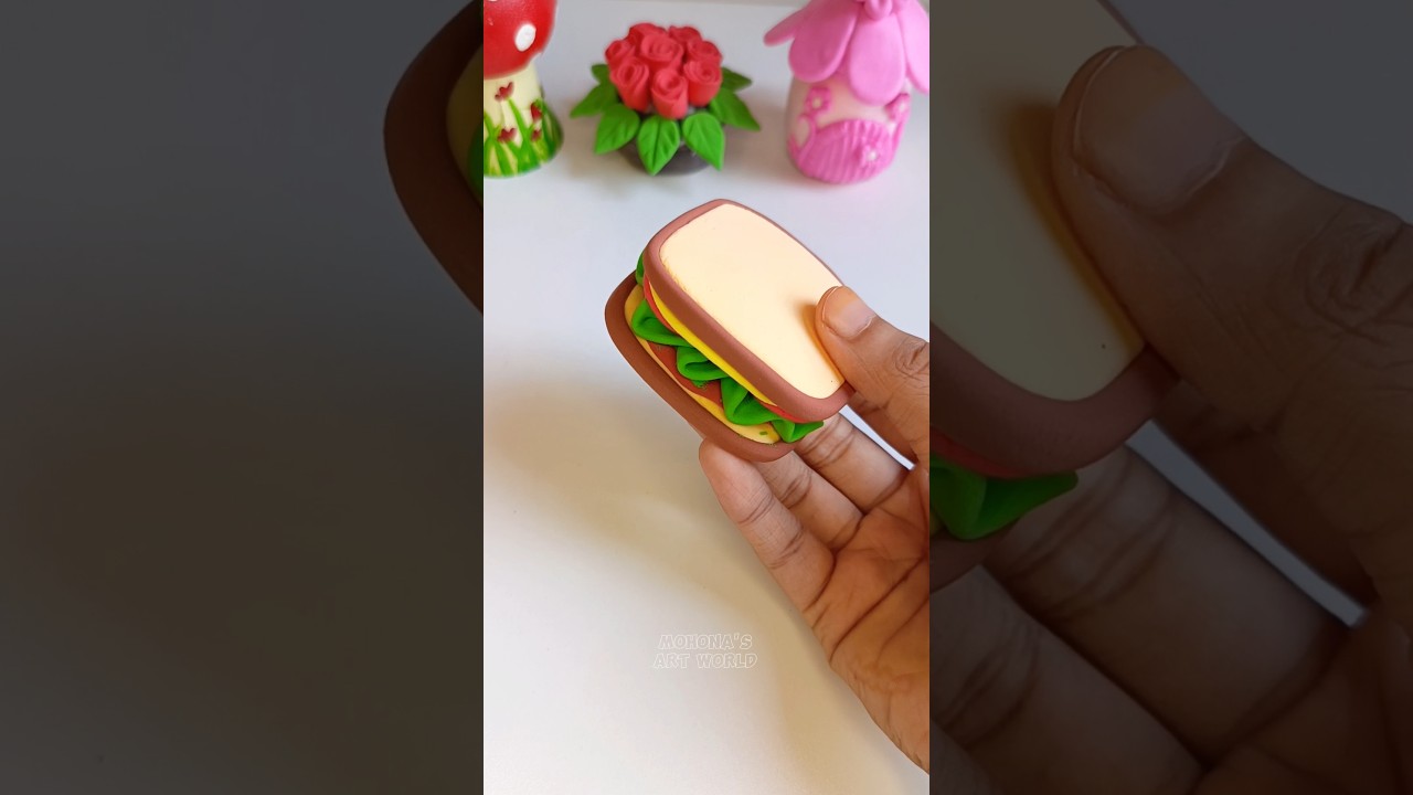 Diy Clay Sandwich 🥪✨#shorts #clay #craft #sandwich #artandcraft #clayart #viral  #mohonasartworld