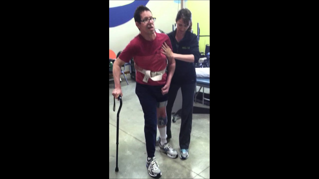 Physical Therapy Restores Walking After Stroke with Bioness and a cane