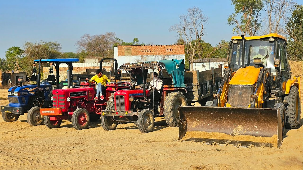 JCB 3dx Eco Loading Mud | New Holland 3630 Eicher 485 Kubota Tractor got Fired While Accident | #jcb