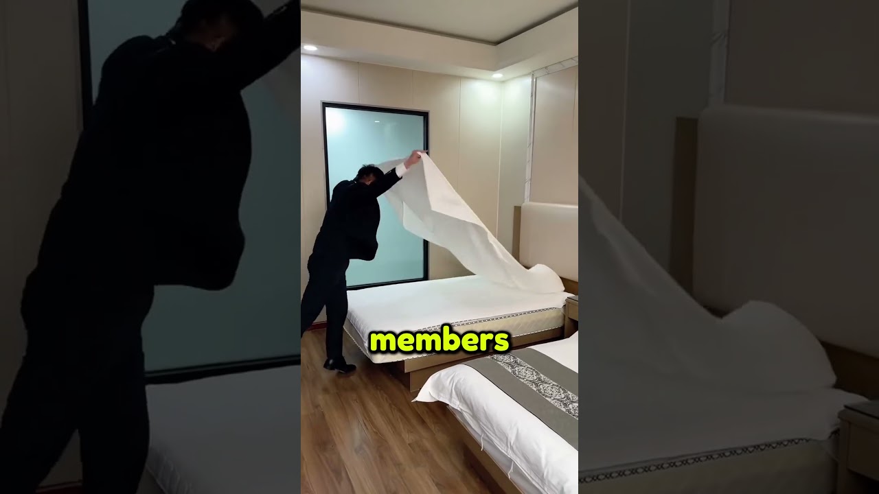 INSANE Hotel Bed Making Techniques #shorts
