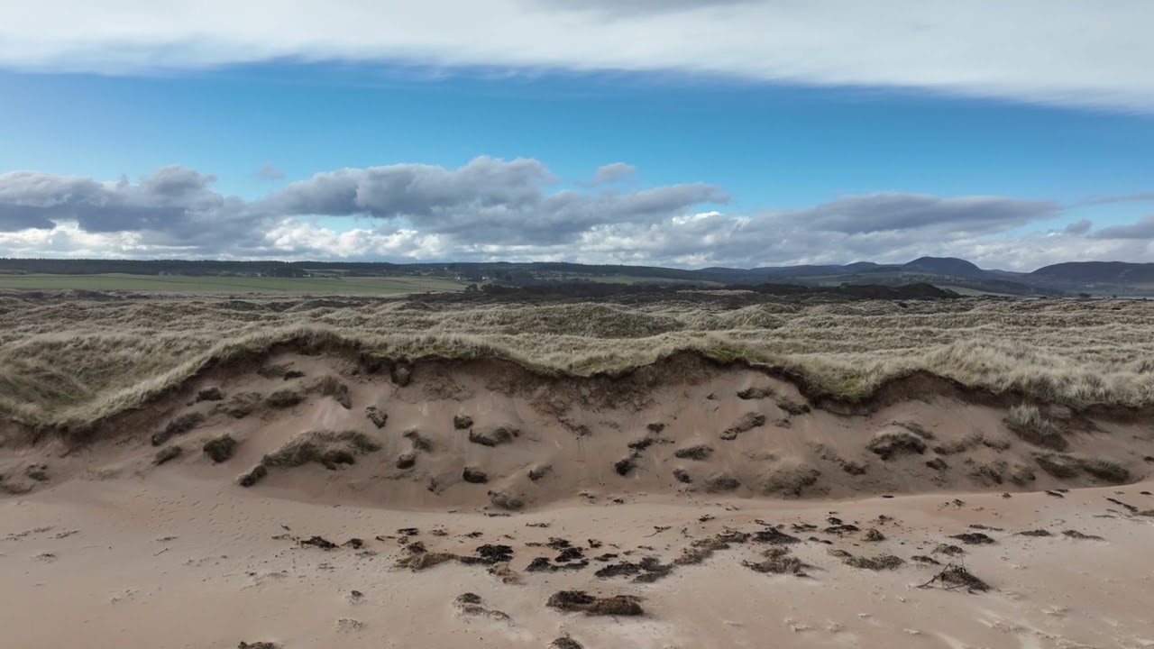 coul links00000253 Coul Links SSI Embo near Dornoch commercial drone aerial video footage.