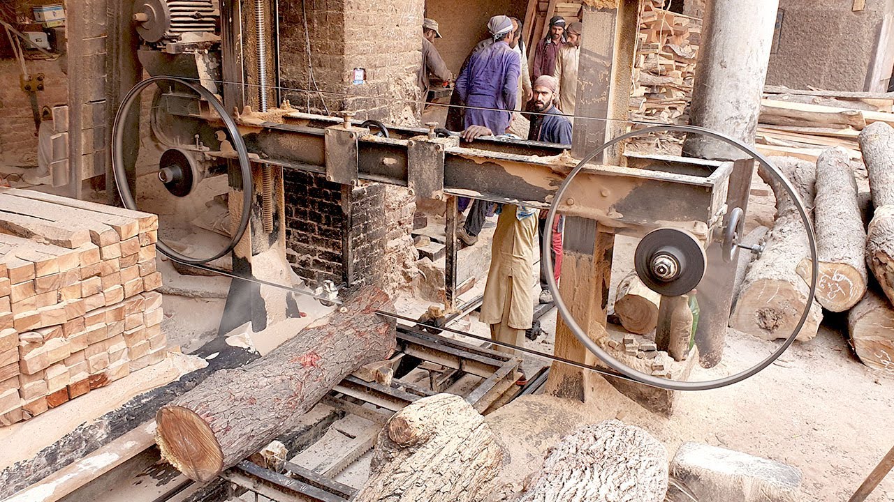 Heavy Sawmill Biggest Wood Cutting - Extreme Technique