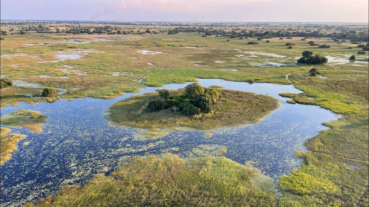 Helicopter ride over the Okavango Delta - Botswana