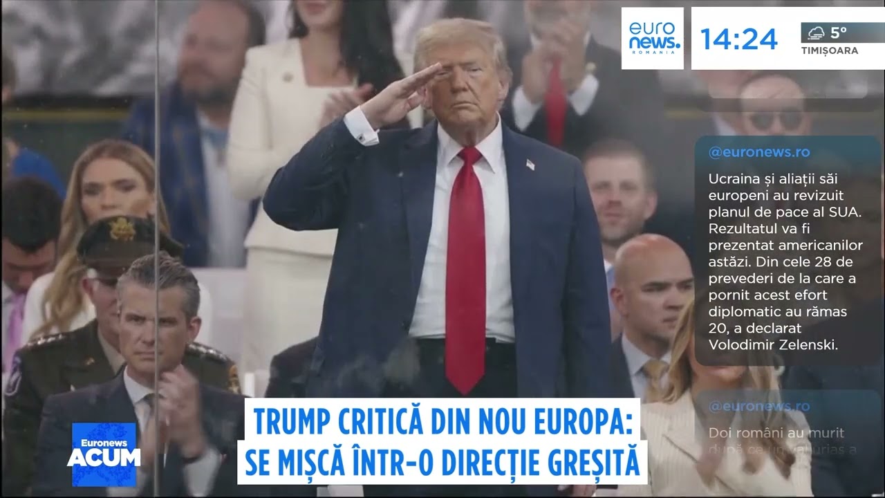 Donald Trump critică din nou Europa: &bdquo;Se &icirc;ndreaptă &icirc;ntr-o direcție foarte greșită&rdquo;