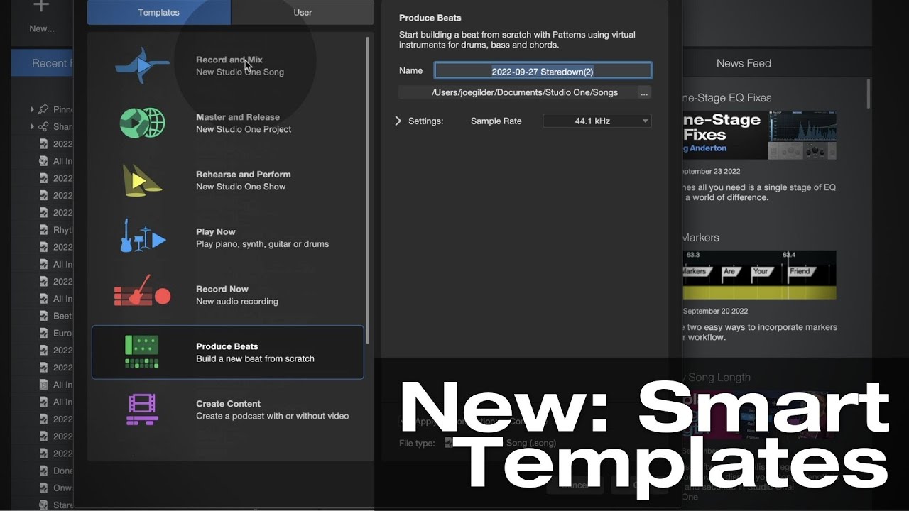 Smart Templates in #StudioOne 6