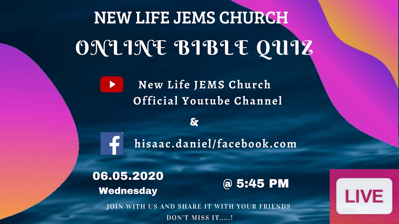 Online Bible Quiz | Live | @5:45pm | Don&rsquo;t miss it