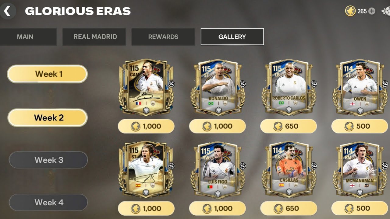 115 OVR ICON RONALDO!! GLORIOUS ERA WEEK 2 GALLERY REWARD FC MOBILE 26!! REAL MADRID ICON FC MOBILE 