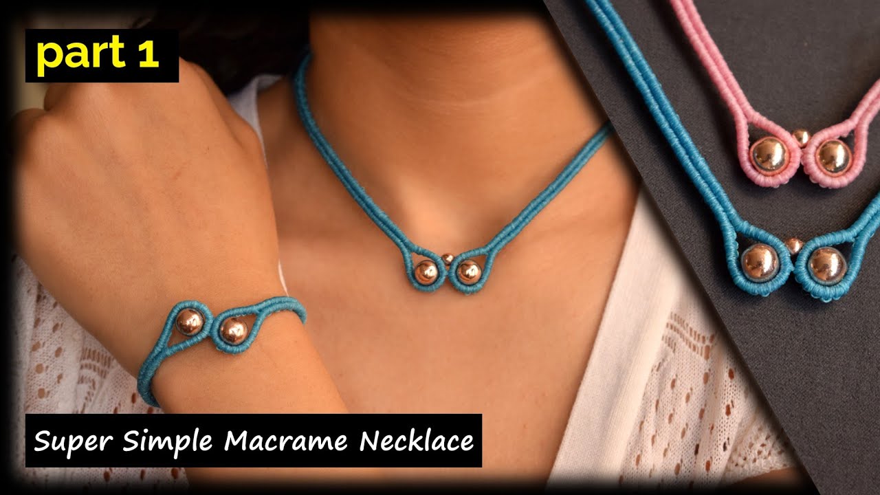 Easy and Cute Macrame Jewelry Set | Macrame  Tutorial | DIY Macrame  Necklace with Bead
