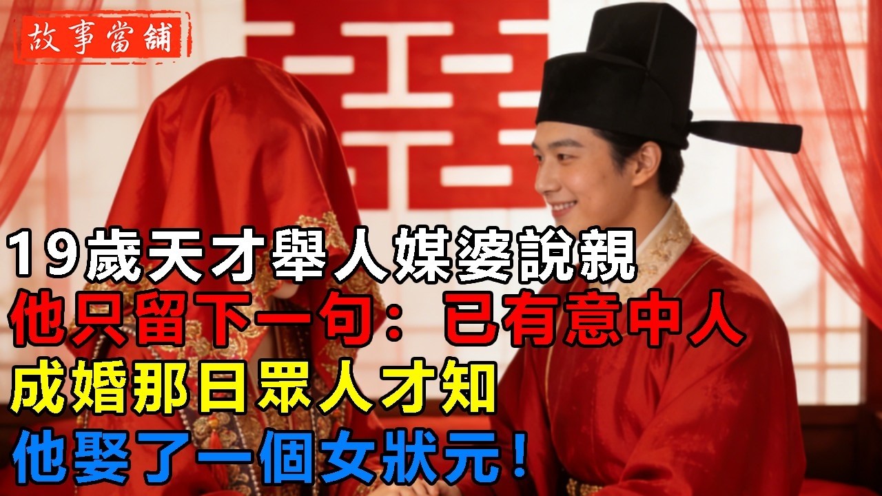 19歲天才舉人媒婆說親，他只留下一句：已有意中人，成婚那日眾人才知，他娶了一個女狀元！| 民間故事 | 故事當舖
