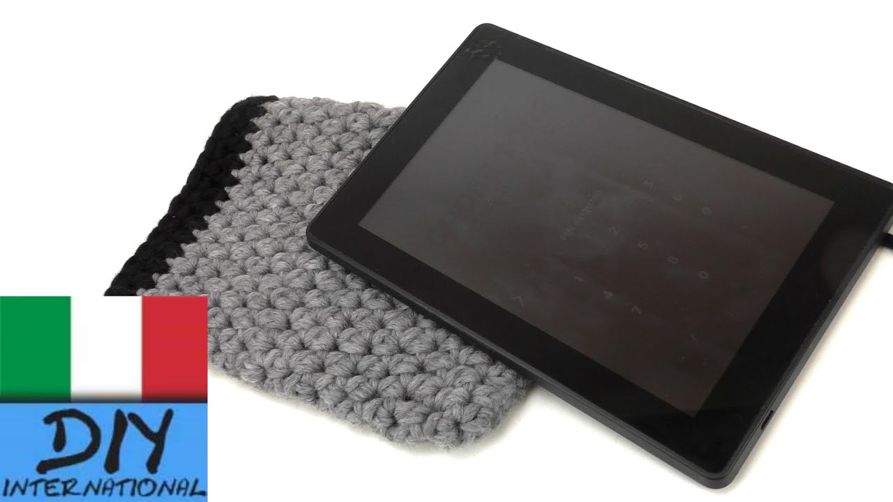 borsetta all'uncinetto - Borsetta per tablet or ebook reader ad uncinetto, facile