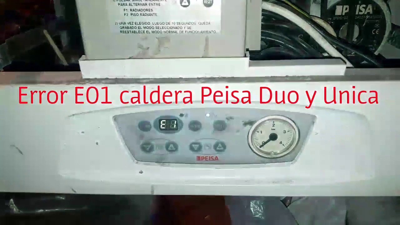 Ошибка E1 Котлы Peisa моделей Duo и Unica