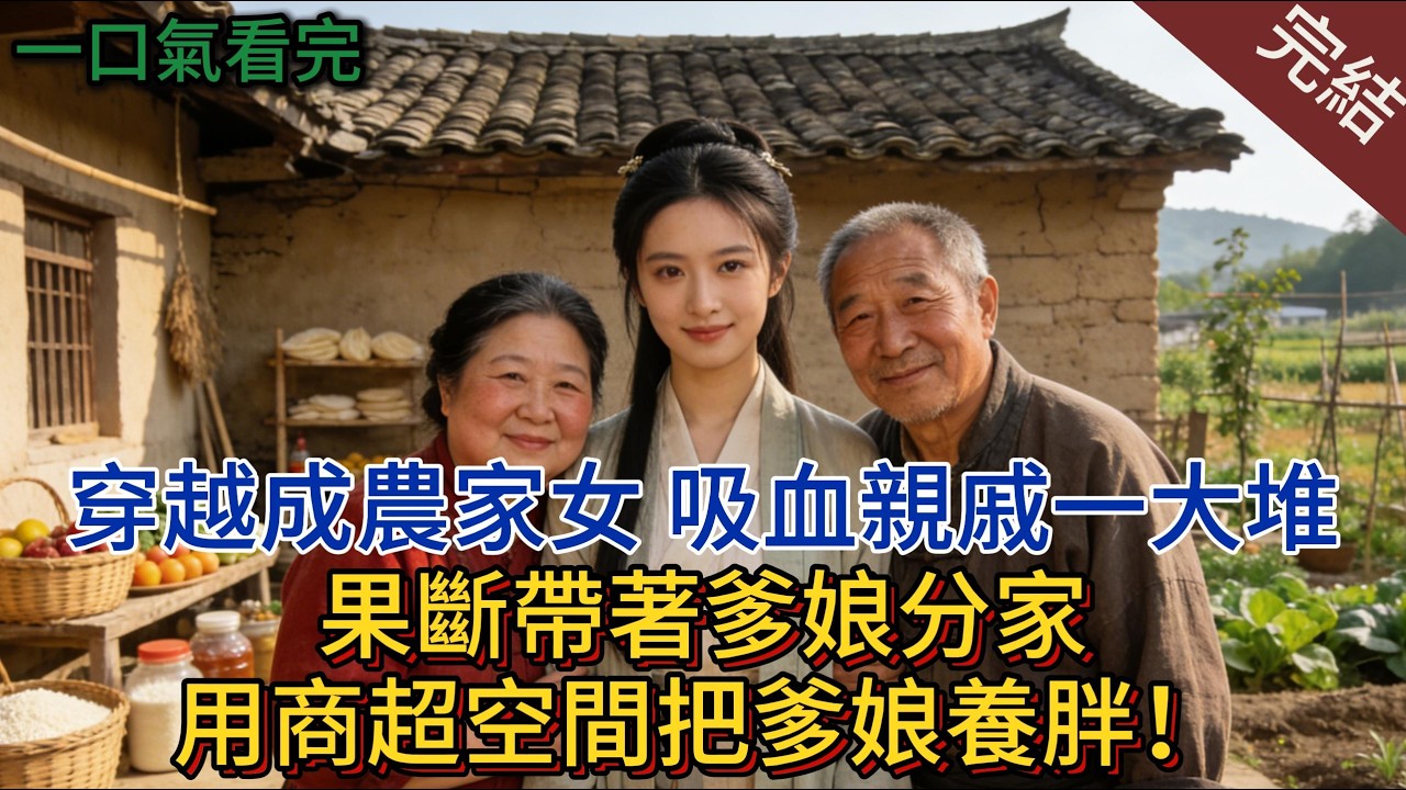 穿越成農家女，吸血親戚一大堆，果斷帶著爹娘分家，用商超空間把爹娘養胖！#小说推荐 #小说 #完結 #一口气看完 #有聲書 #古言