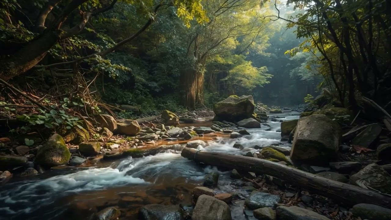 Deep Sleep with Peaceful Forest River | Natural Water Sounds