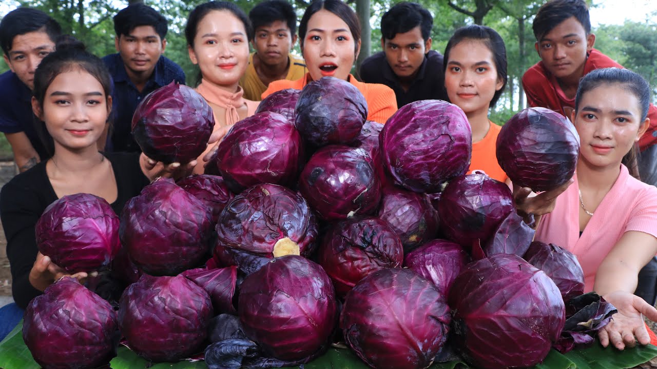 30 kg Purple cabbage salad with pork recipe in my big family - Purple cabbage salad recipe