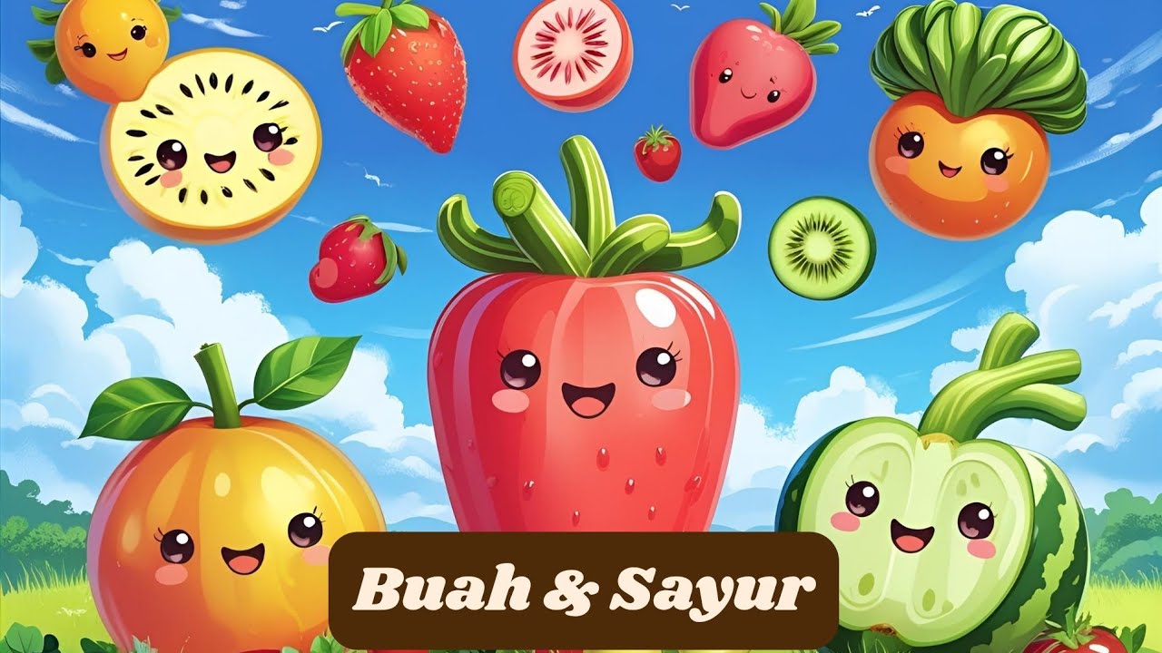Mengenal 50 Nama Buah & Sayur – Belajar Nama Buah dan Warnanya