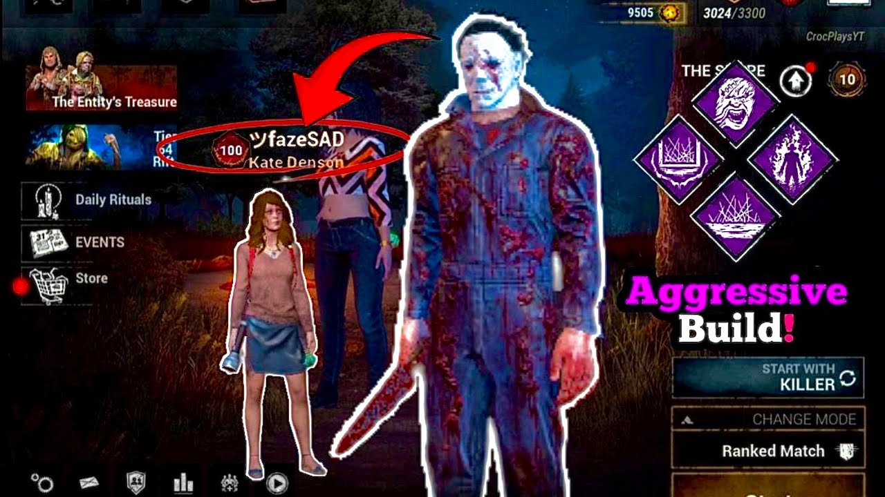 Going Against A P100 Survivor With My Myers Aggressive Build! | Dead By Daylight Mobile #dbdm