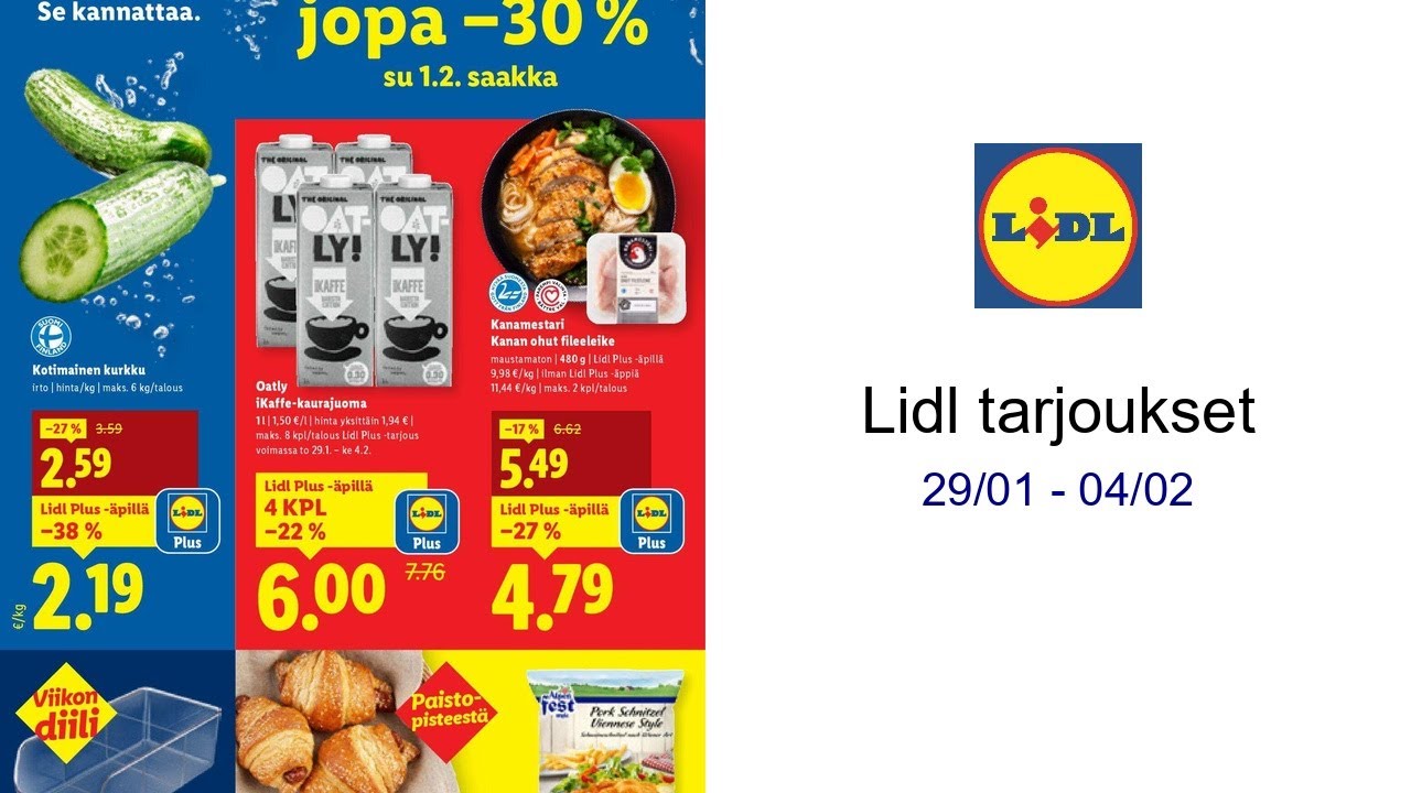 Lidl tarjoukset 29/01 - 04/02