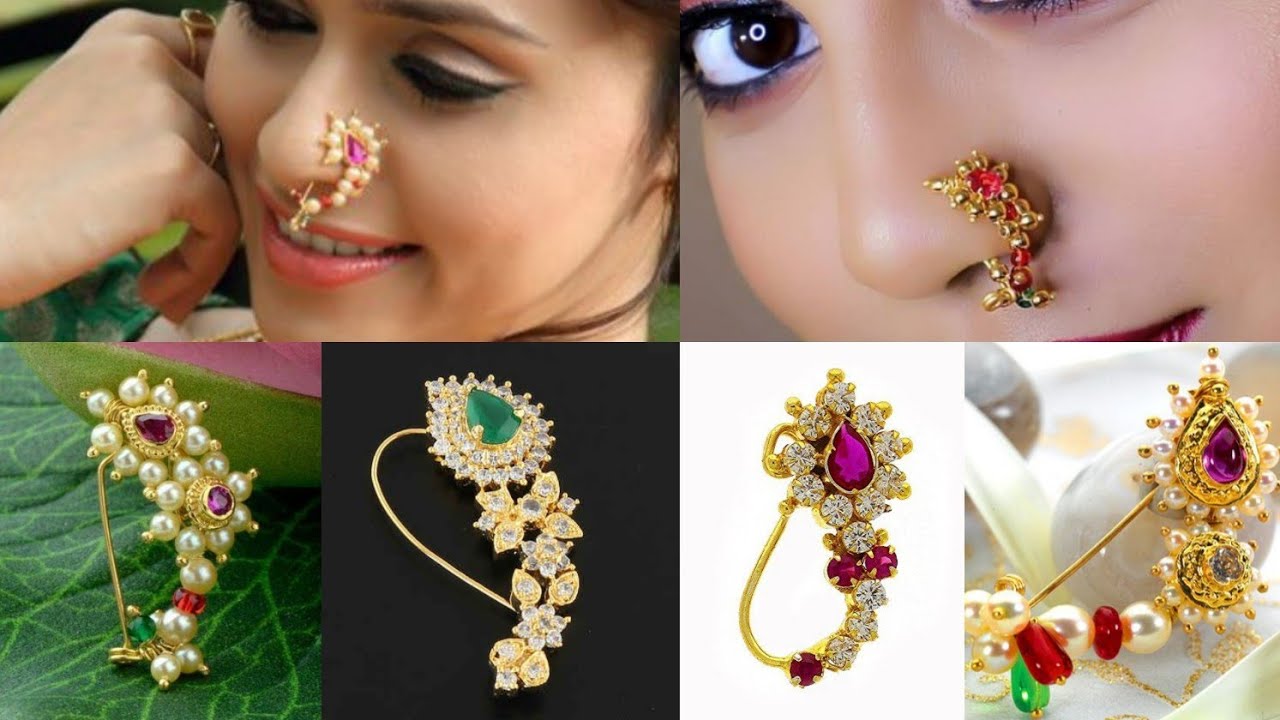 Maharashtrian Nose Ring Design Images / Marathi Nose Pin Design / Maharashtriyan Nath Design