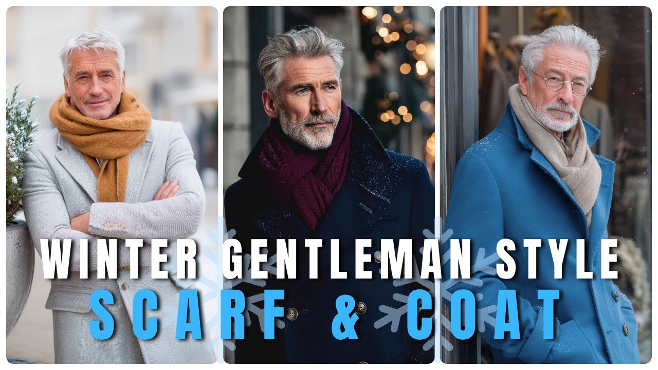 Winter Gentleman Style 20 Scarf & Coat Combinations for Older Men - men's fashion