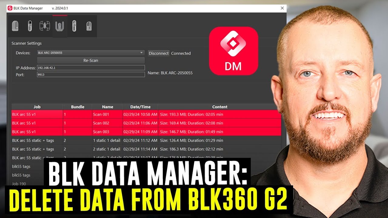 How to Delete Data from the BLK360 G2 | Using BLK Data Manager (v25.0.0)