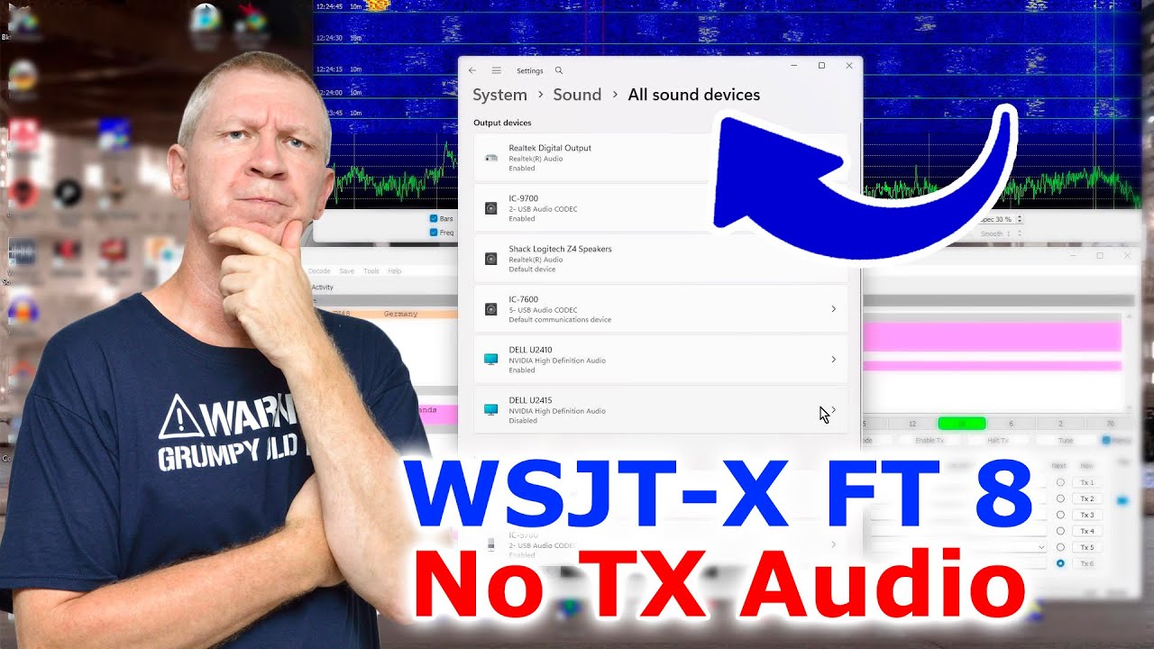 WSJT-X FT8 без передачи звука