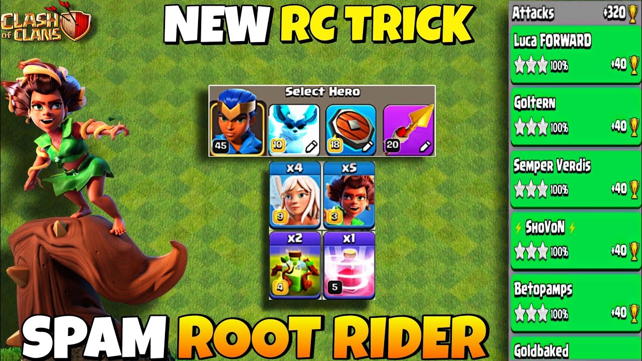 INSANE 🔥TH17 RC TRICK SPAM ROOT RIDER STRATEGY 🔴 LEGEND LEAGUE LIVE ATTACKS 🔴 DESEMBER SEASON