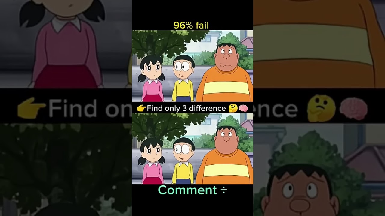 find 3difference 🧠🧠#doreamon#corton #nobita #ytshorts #viralvideos