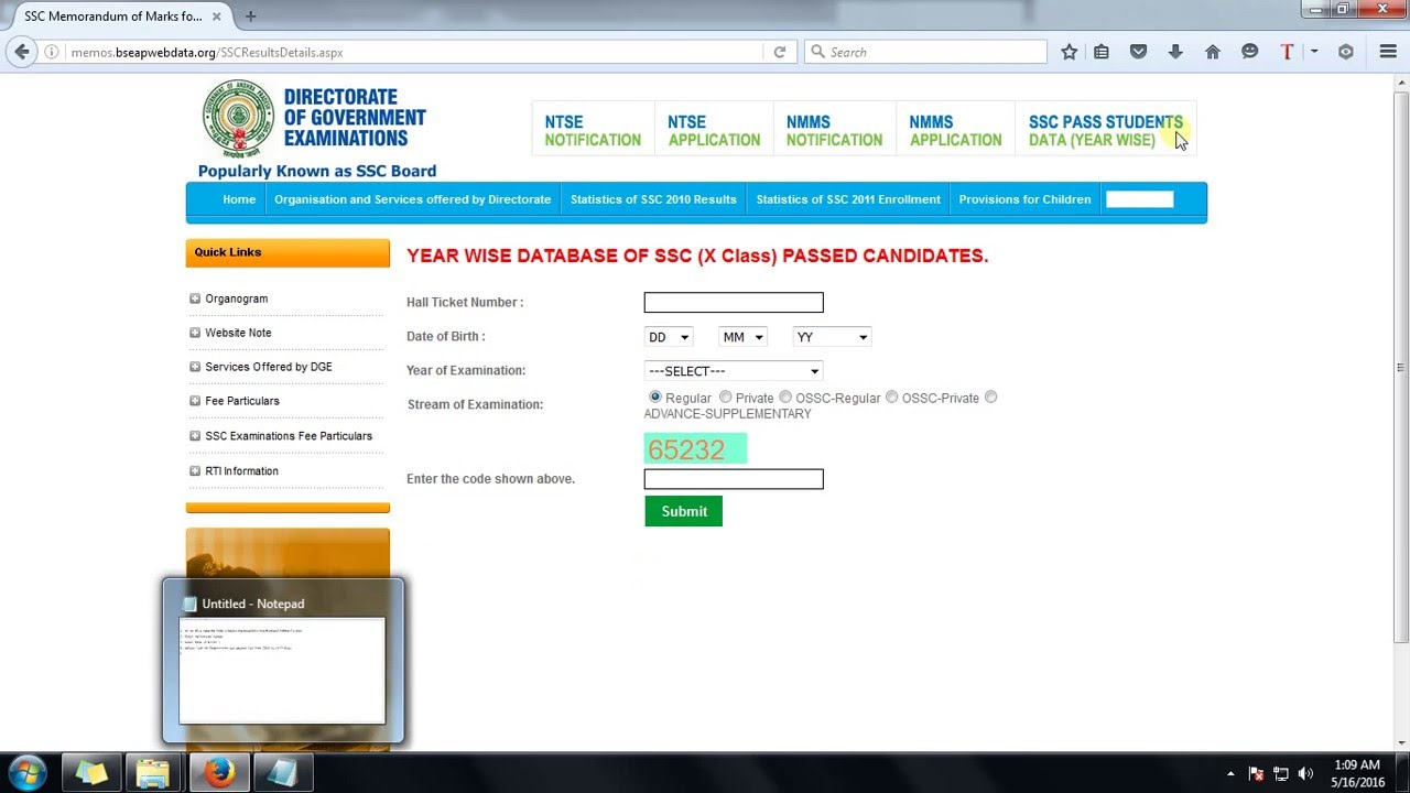 Download Duplicate SCC or 10th Class Marks Memo
