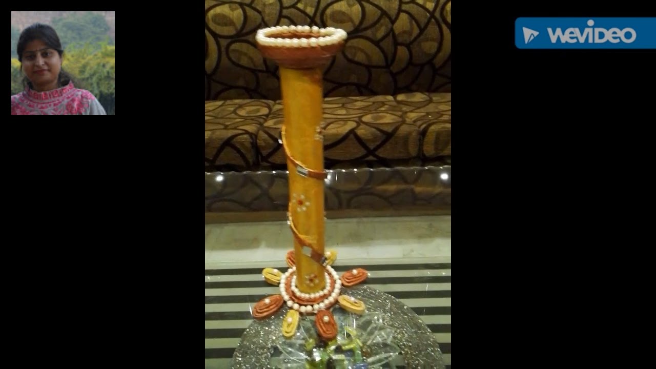 Best out of waste paper // decorative candle n diya stand // newspapers craft - nidhi jain
