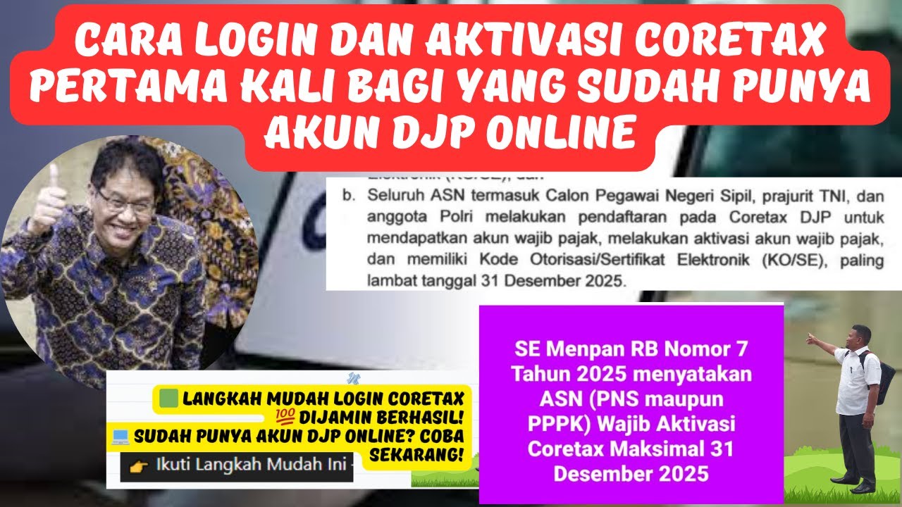 Cara Login dan Aktivasi Coretax Pertama Kali Bagi yang Sudah Punya Akun DJP Online!
