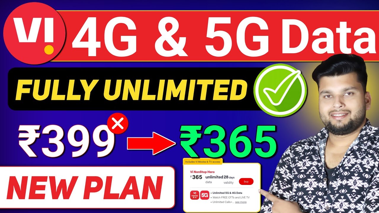 Vi New Unlimited 4G/5G Data | 365 Days Validity | Jio & Airtel Shocked! | Vi ₹365 Plan Details