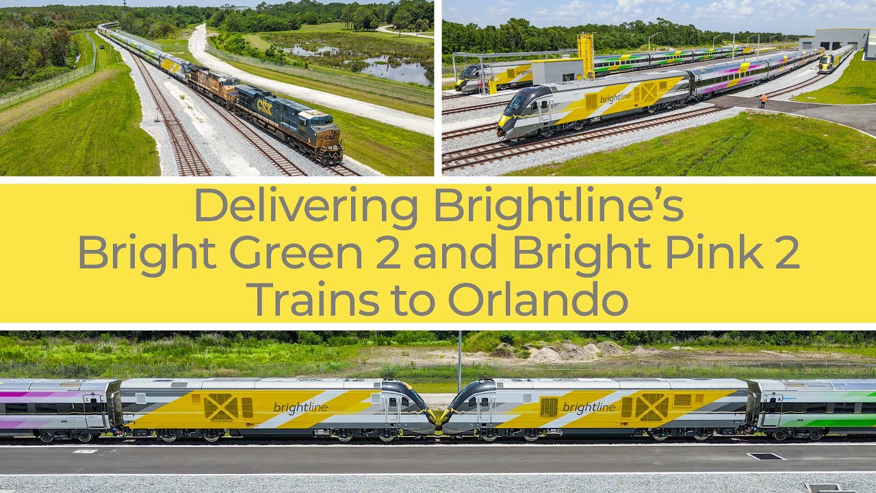 Delivering Brightline’s Bright Green 2 and Bright Pink 2 Trains to Orlando - July 20, 2022