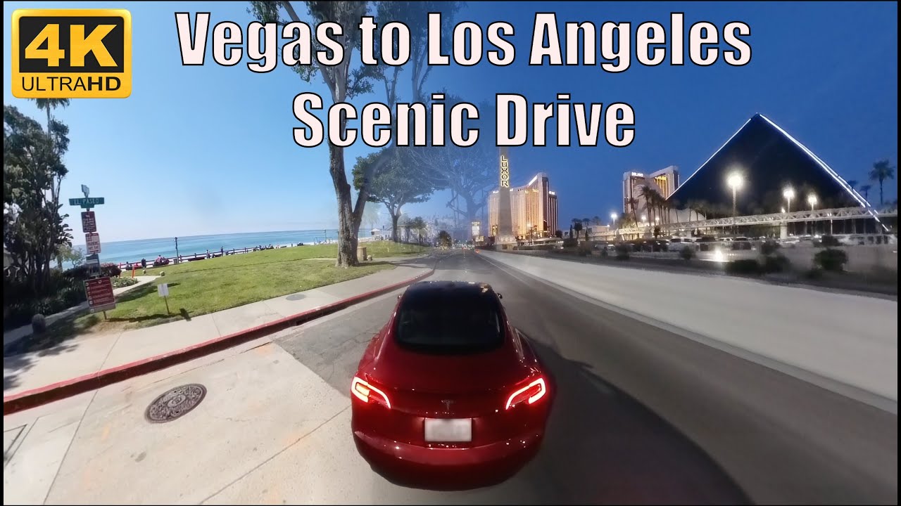 Vegas to Los Angeles Relaxing Scenic Drive / 4K / Chill Music