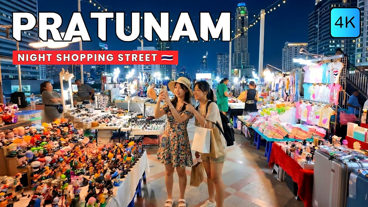 [4K] Pratunam Night Shopping Area in Bangkok 🇹🇭 ASMR 🎧 Walking Tour