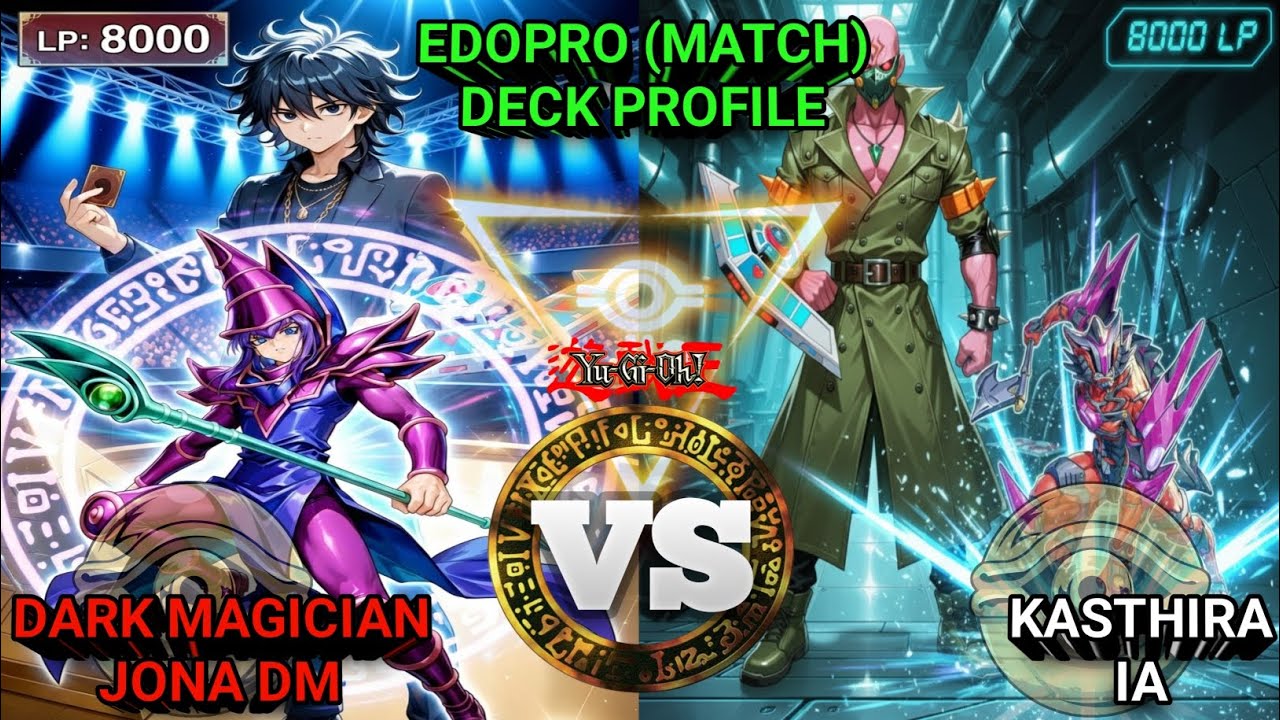 Dark Magician Competitivo VS Kasthira Yu-Gi-Oh Duelo EDOPro Deck Profile 16 Enero 2026