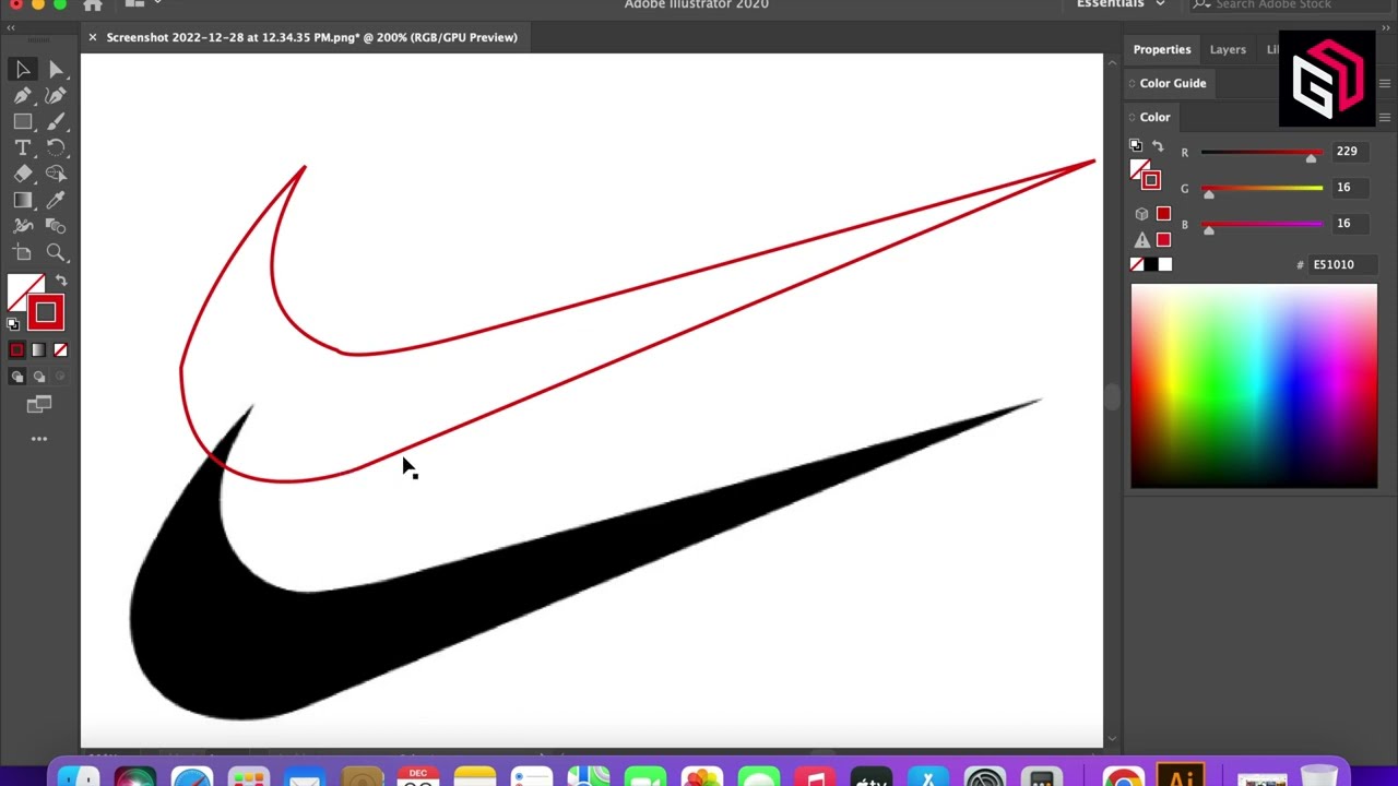 How to Create Nike Logo with the help of Adobe Illustrator with in 2 minutes