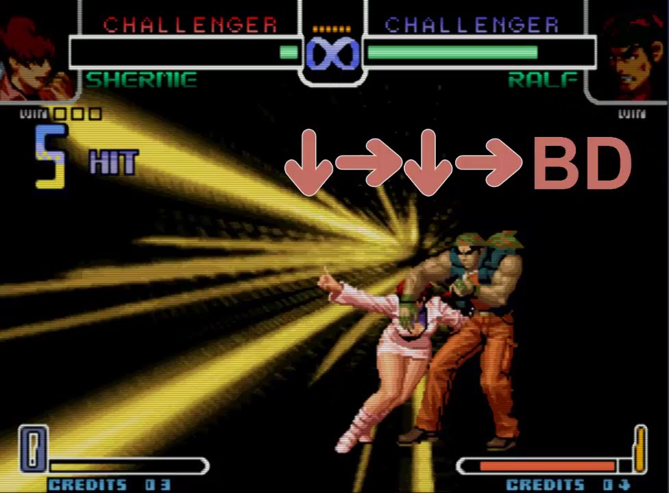 KOF 2002 Shermie Combos Step by Step