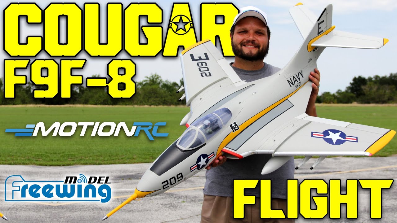 Полёт на новом самолёте Freewing F9F-8 Cougar 80mm EDF Jet | Motion RC