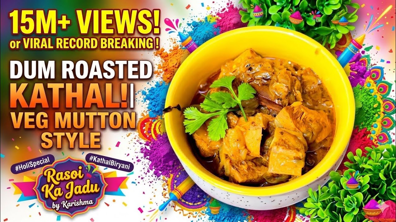 15 M + logon ne dekha! 😱 Mutton fail hai is Roasted Dum Kathal ke aage #rasoikajadubykarishma #holi 