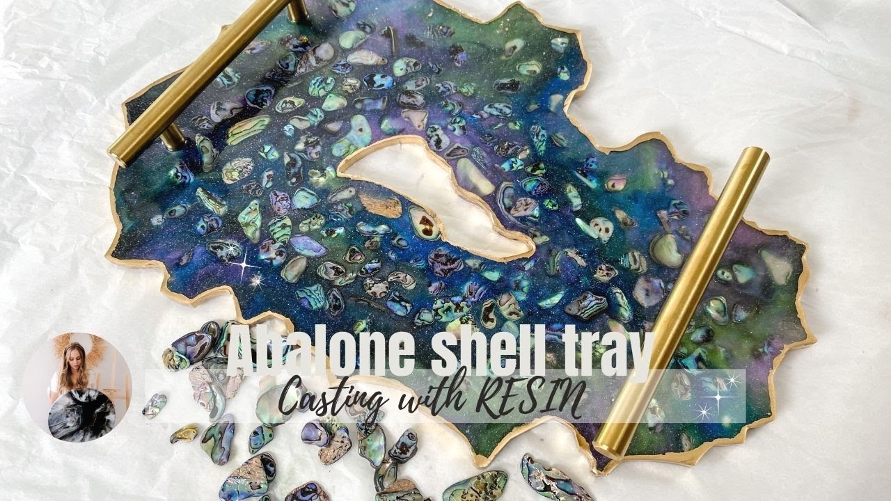 Stunning RESIN TRAY  made with REAL abalone shells 🐚 #resintray