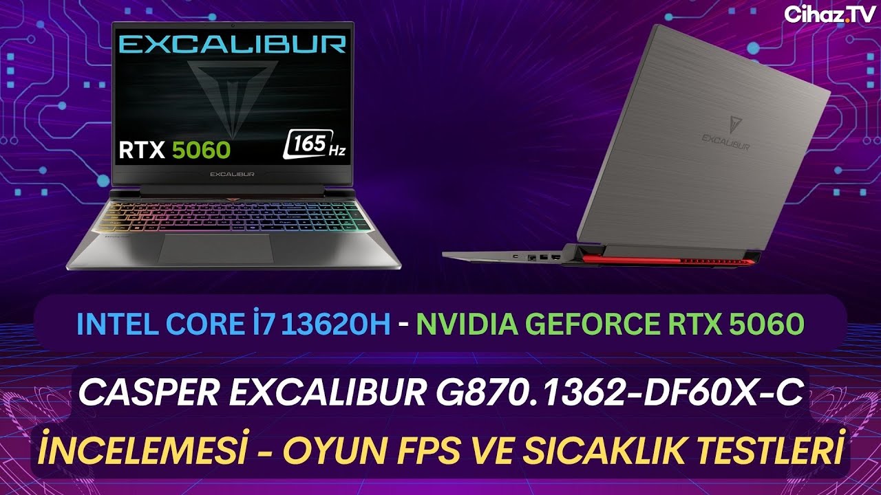 Casper Excalibur G870.1362-DF60X-C i7 13620H RTX 5060 Laptop İncelemesi