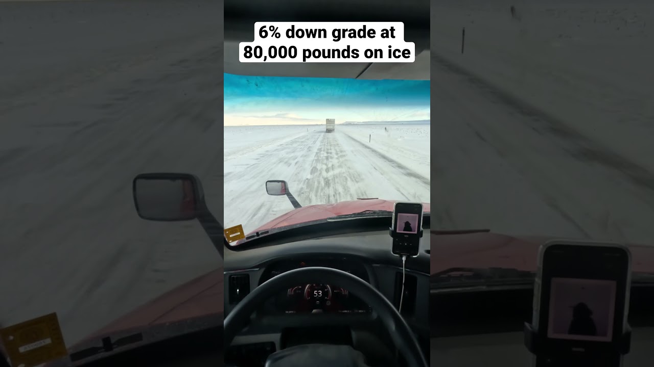 Driving a semi truck on ice roads #truck #truckdriver #trucker