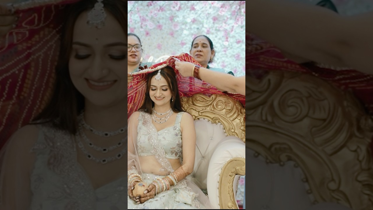 Rajasthani Chunri Ritual ❤️😍✨ #engagement #wedding #rajasthaniculture #marwadi #bridetobe #couple