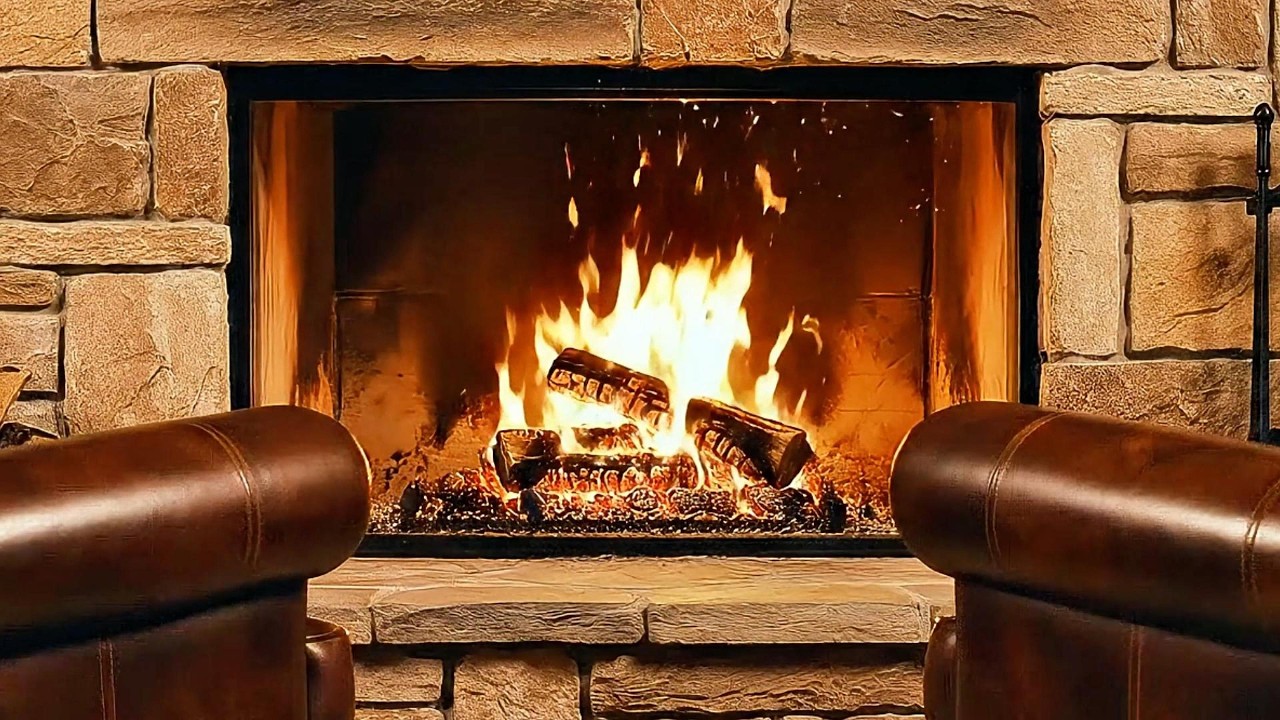 Luxury Mountain Lodge Fireplace 🔥 Warm & Cozy Ambience