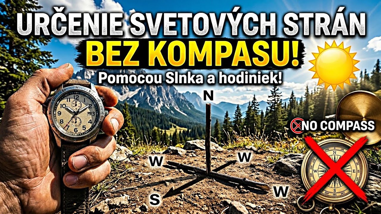 Určenie Svetových Strán bez Kompasu Podľa Slnka | Určovanie Severu podľa Tieňa Slnka a Hodiniek |