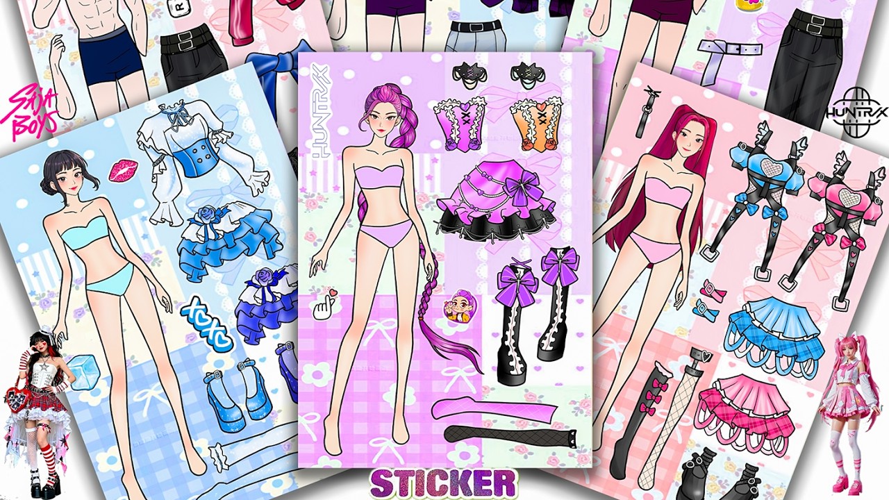 Oddly Satisfying ASMR Sticker Book Huntrix Idol Vibrant Hearts & Ribbon Bows Stage Style 💖 Paper DIY