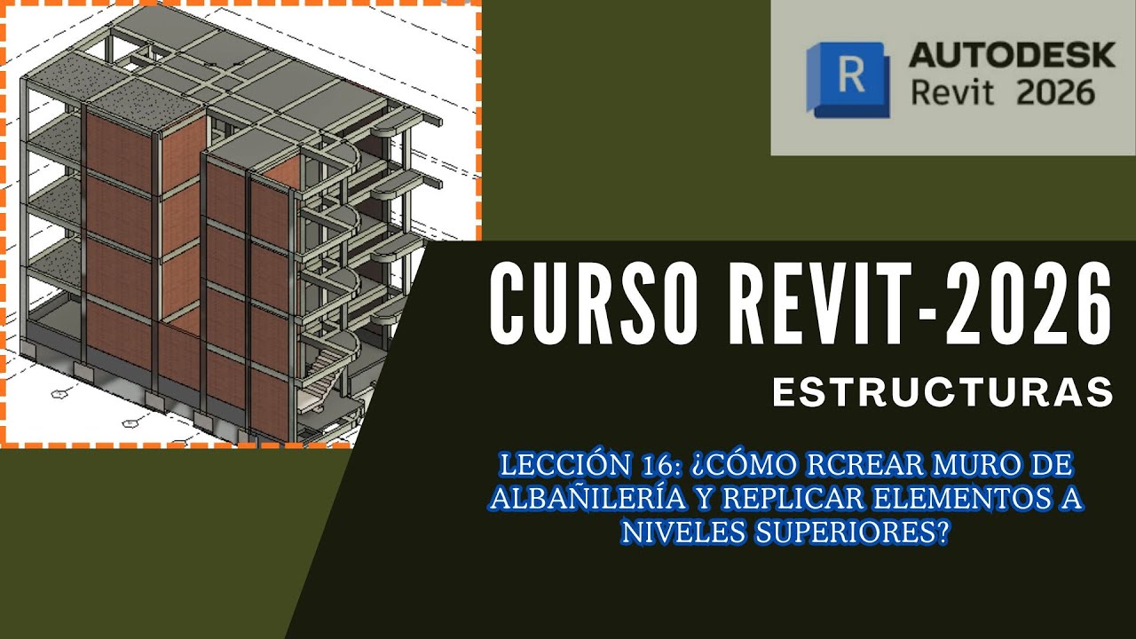 16. Revit Estructuras: ¿Cómo crear muros de albañilería en Revit-Vacíos y copiado por niveles'
